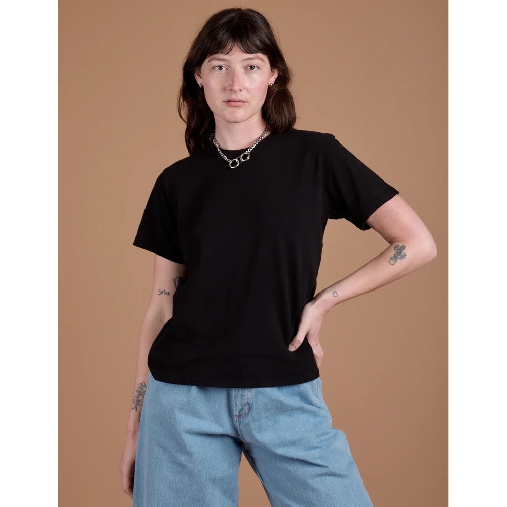 Big Bud Press Burly Oversized Heavyweight Cotton Unisex Basic T-Shirt Black Sz S